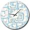 Designart '3D White And Blue Pattern I Mid-Century Modern Wall Clock